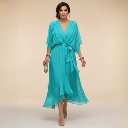 Serena™ | Flowing dress with a V-neck and ethereal elegance