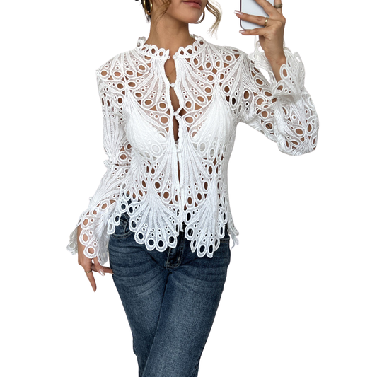 SARAH™ – Modern Hollow Detail Blouse