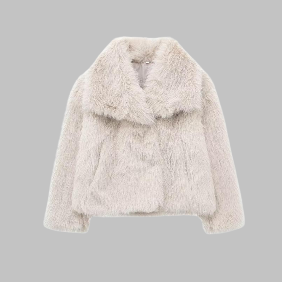 NESRIN™ - Classy Long Sleeve Collared Fuzzy Coat