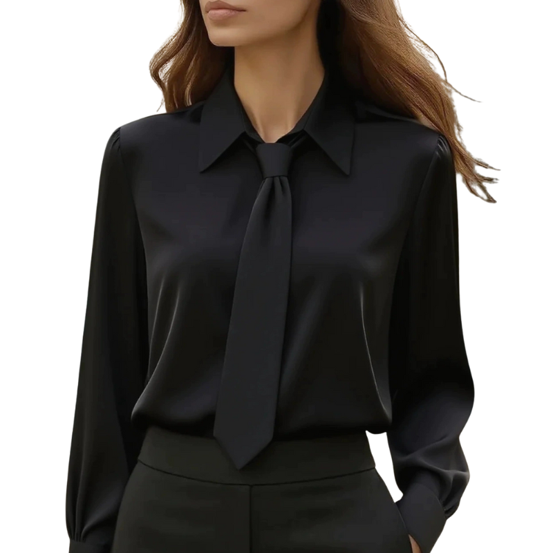 JONNIE™ – Modern Tie Detail Long Sleeve Shirt