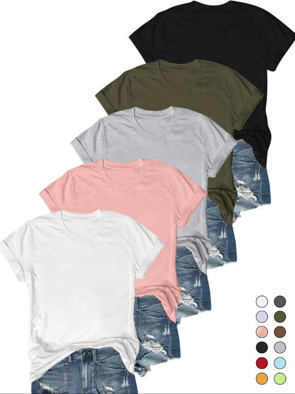 OLIVE™ - Casual Short Sleeve Tee (Pack of 5)