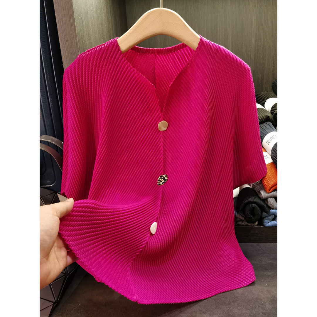 SAVARA™ – Lightweight Round Neck Cardigan Top
