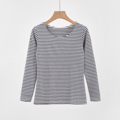 EVANTHIA™ - Casual Striped Slim-Fit Long Sleeve Top