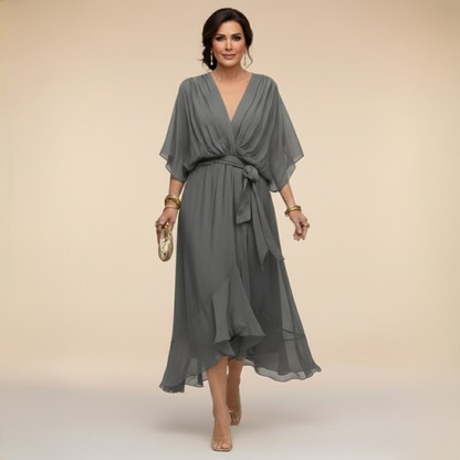 Serena™ | Flowing dress with a V-neck and ethereal elegance