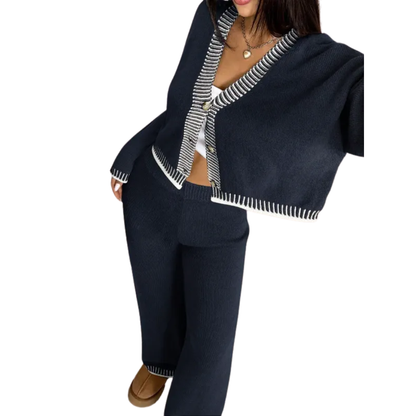 SHAMCEY™ – Striped Printed Cozy Sweater & Pants Set