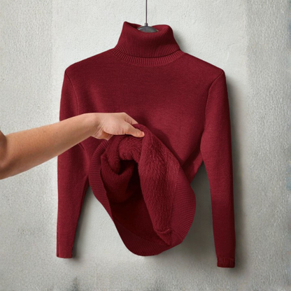 CLEO™ - Cozy Plain Turtle Neck Long Sleeve Sweater