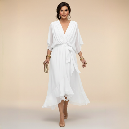 Serena™ | Flowing dress with a V-neck and ethereal elegance
