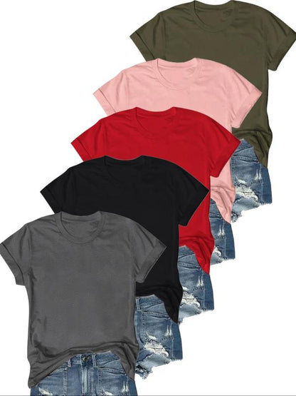 OLIVE™ - Casual Short Sleeve Tee (Pack of 5)