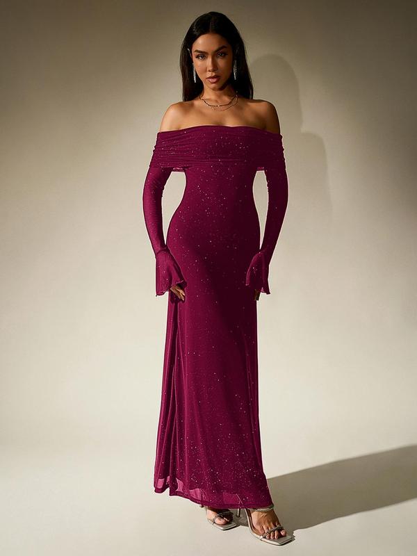 DARCIE™ - Off Shoulder Ruched Sequin Bodycon Evening Gown