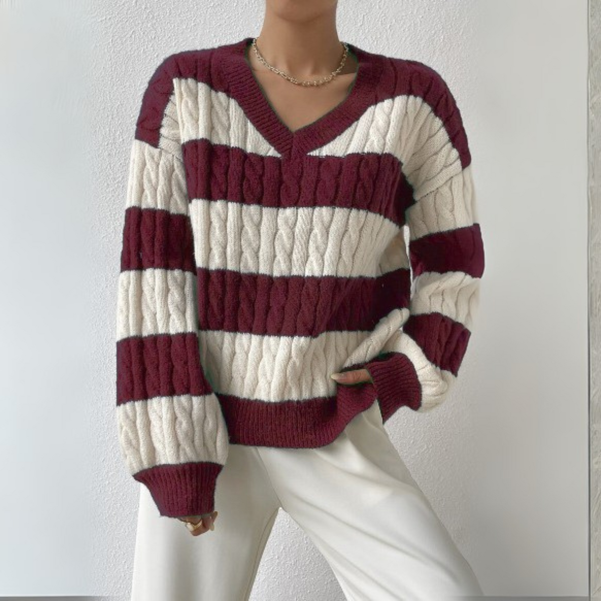 MORTA™ - Comfy V-Neck Long Sleeve Sweater