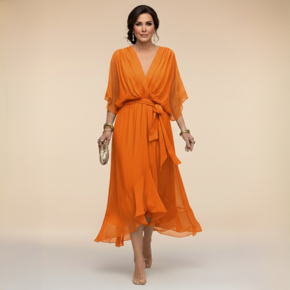Serena™ | Flowing dress with a V-neck and ethereal elegance