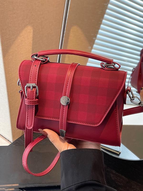 AVANLIE™ - Trendy Contrast Stitching Small Square Shoulder Bag