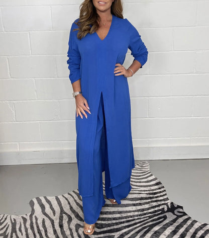 Cherly™ Comfortable Two-Piece Set | Flowing Blouse and Wide Trousers