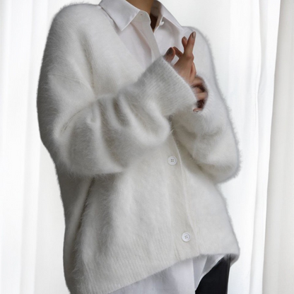 VYOMI™ - Comfy Button Front Drop Shoulder Cardigan