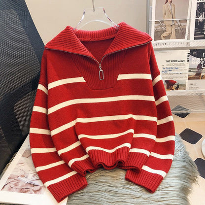 TIANA™ - Chic Striped Long Sleeve Collared Top