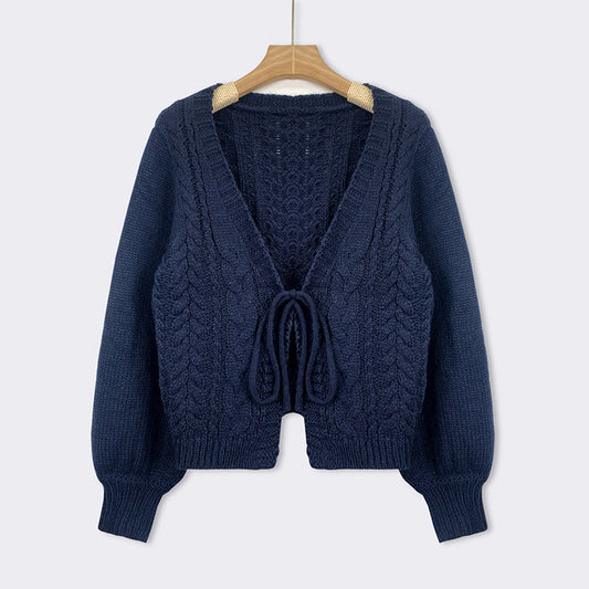YERIEL™ - Cozy Vintage Chunky Tie-Front Long Sleeve