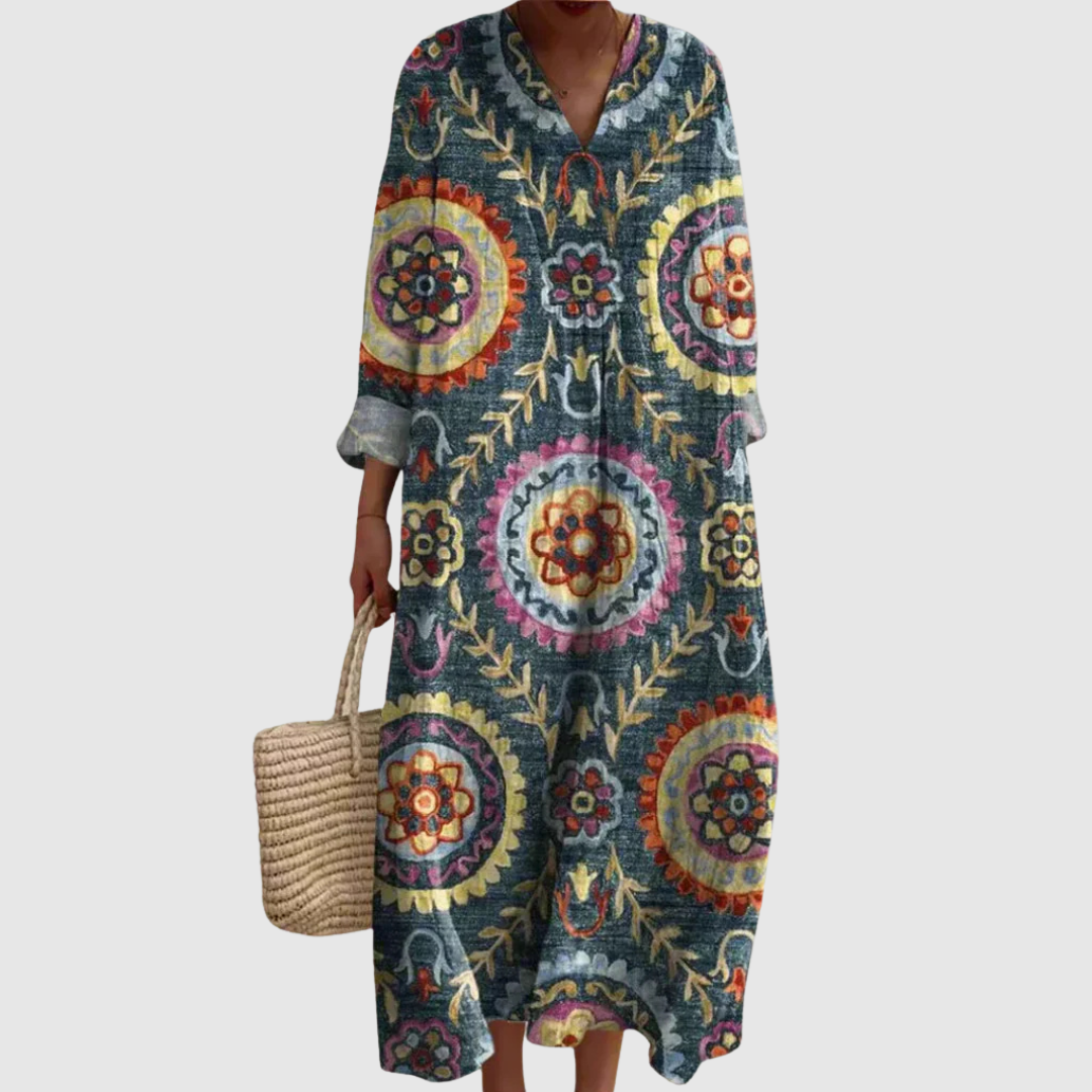 Ava | Geometric Midi Dress