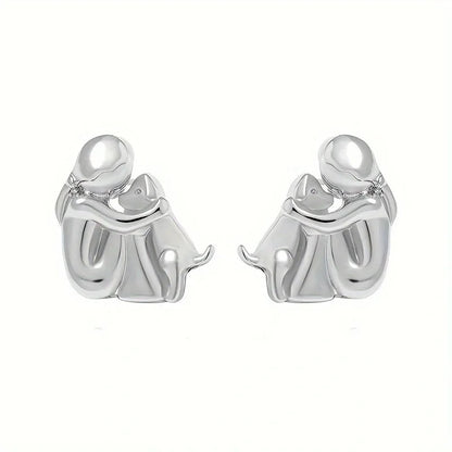 Two-Toned Silver and Gold Hug Earrings