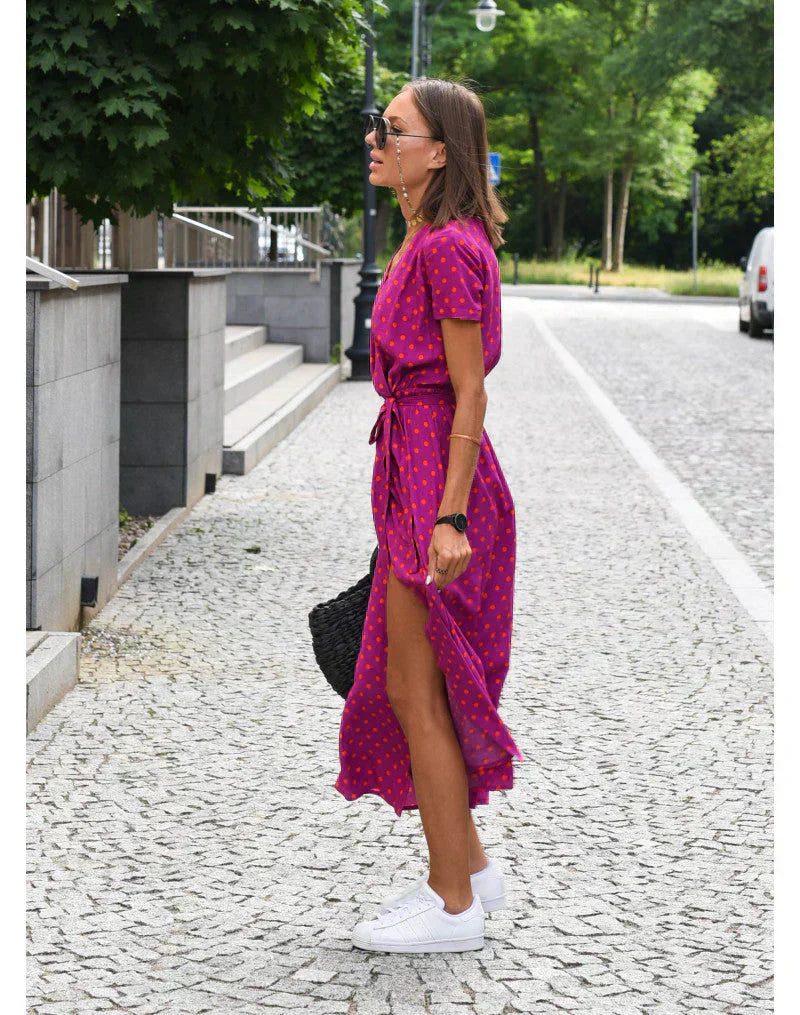 Giada™ | Elegant dress with V-neck and tailored fit