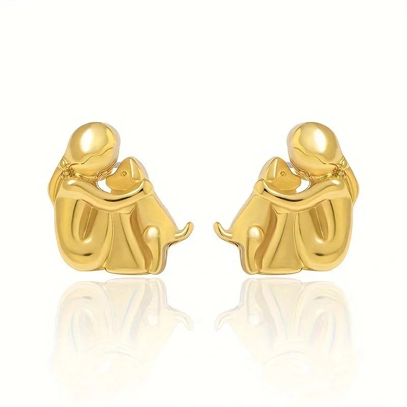 Two-Toned Silver and Gold Hug Earrings