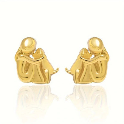 Two-Toned Silver and Gold Hug Earrings