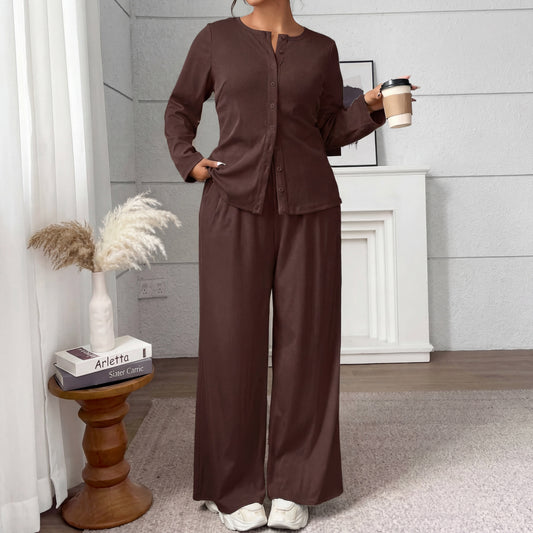 FREDA™ - Elegant Plus-Size Knitted Two-Piece Set