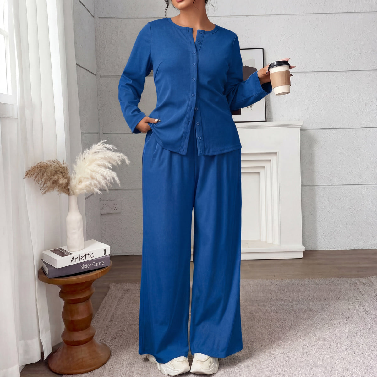 FREDA™ - Elegant Plus-Size Knitted Two-Piece Set