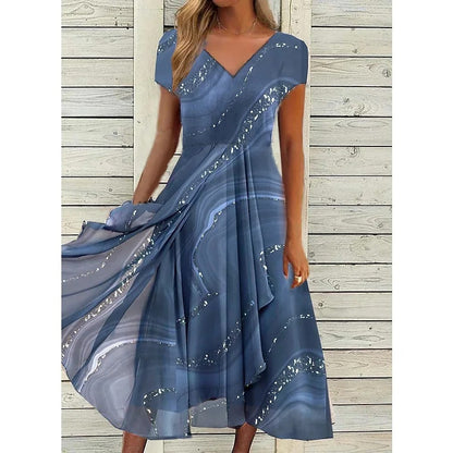 LYANNA™ - Flowing V-Neck Midi Dress