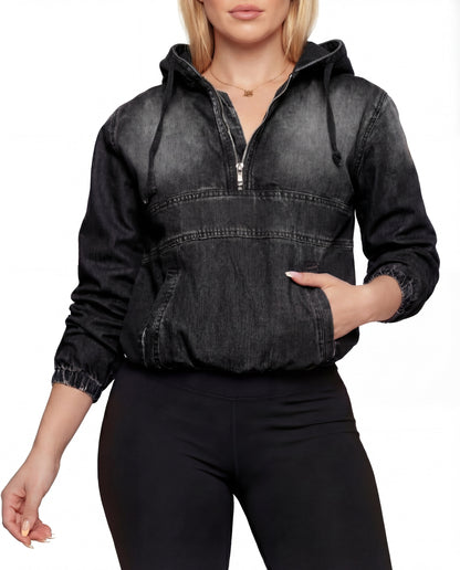 LINDA™ – Casual Half Zip Hoodie Pullover