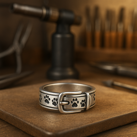 A Sweet and Elegant Collar Ring with Dog Motif